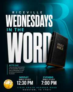 Wednesdays in the Word Grow deeper in God’s Word with us every Wednesday during Mid-Day and Evening Bible Study.